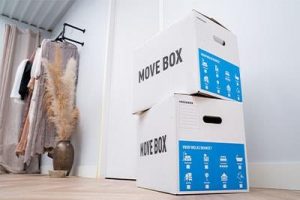 Voorraad professionele verhuisartikelen en verhuisdozen met autolock bodem voor verhuisbedrijven