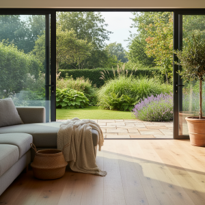 Praktische woon- en tuingids: interieur met lichte kleuren, plantjes en gezellige verlichting voor een sfeervol thuis